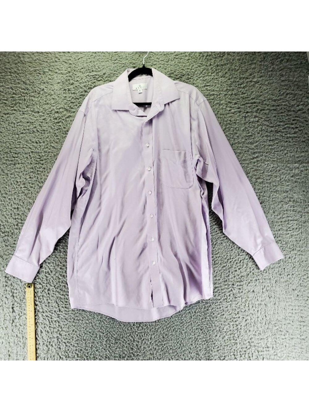 Enro Shirt Mens Size 16.5 Purple Royal Oxford Non-Iron Long Sleeve Classic Dress